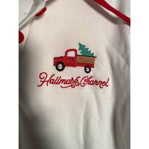Hallmark channel movie watching red and white hoodie/Christmas/size small￼